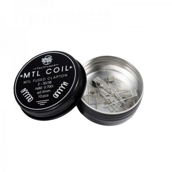 MTL FUSED CLAPTON PREBUILD COIL NI80 2.5MM 0.7OHM 10PCS - YACHTVAPE